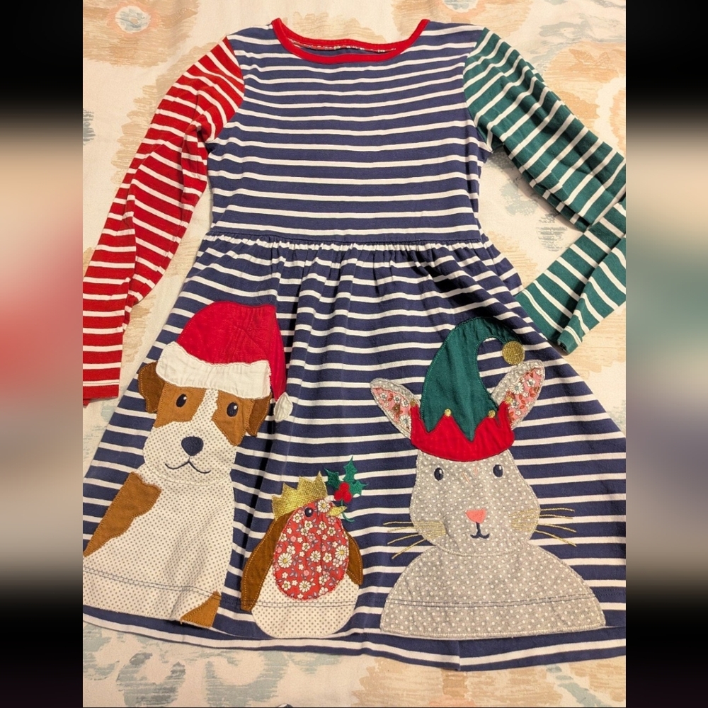 Mini Boden Applique Christmas Dress